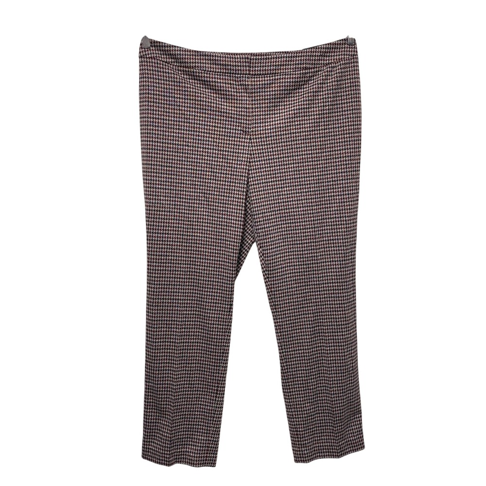 Nine West The Skinny Houndstooth Pants Women's 18W Plus Multi Work Office Glam
